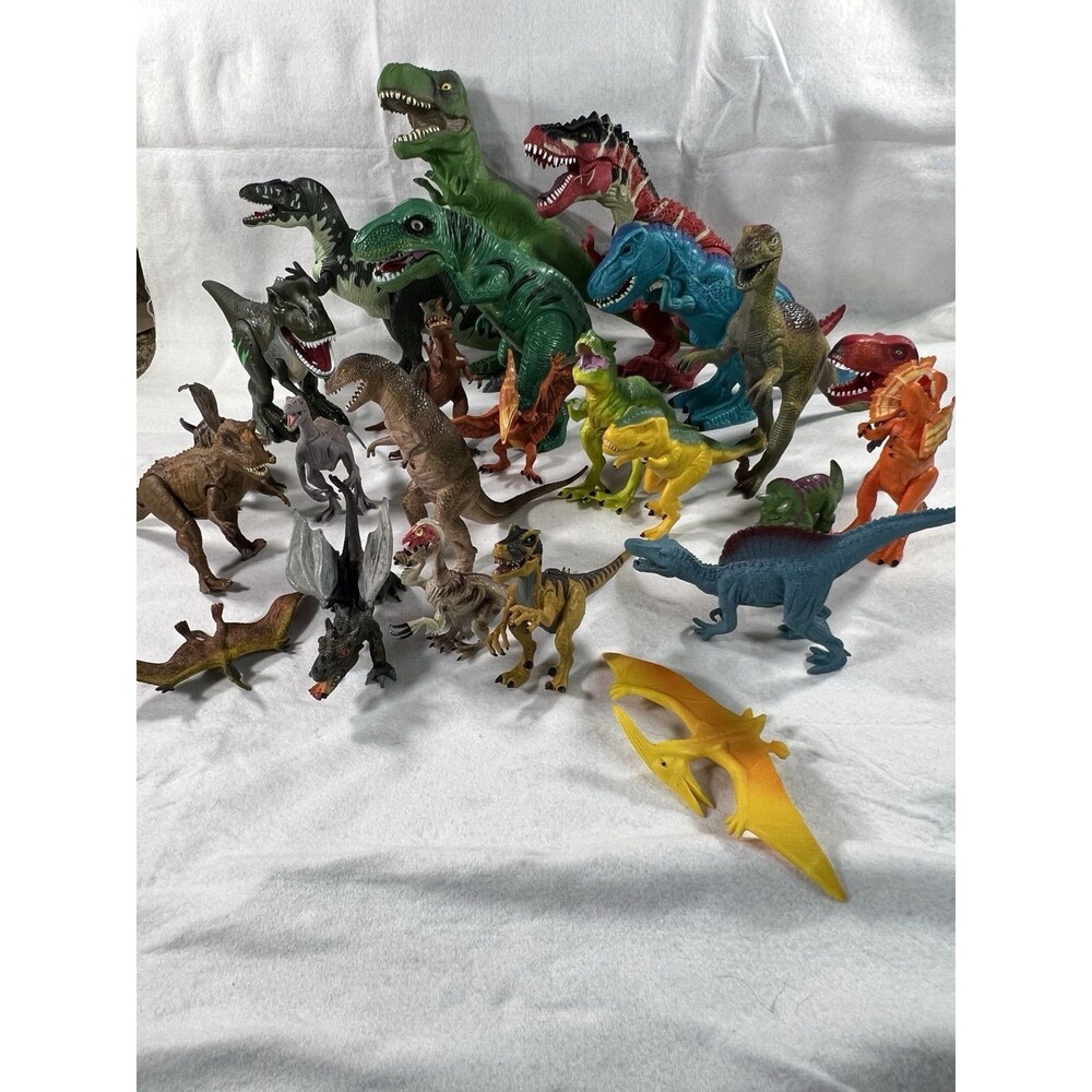 Dinosaur Toys Various Species, Sizes & Brands Lot of 24